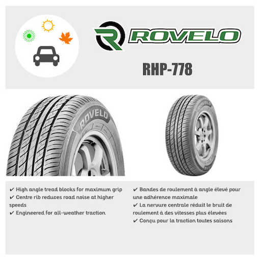 Rovelo RHP-778 all season tires &amp; summer tires for sale at country tire automotive's tire shop in Calgary